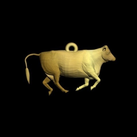 vache pendentif bijoux 3D print model - Mito3D