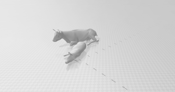 vaca cerdo acostado diorama casa modelo rígido h0 granja fundido presión 3d print model - Mito3D