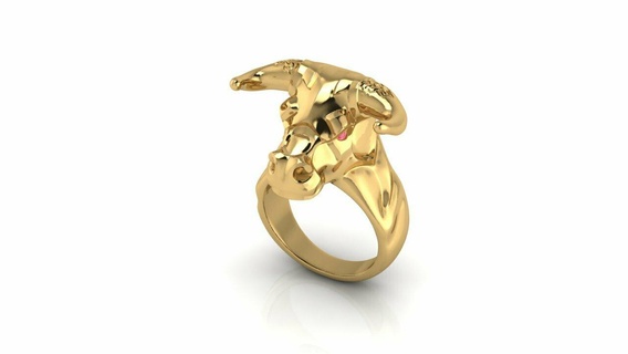vaca anillo pulsera solitario joyería joya diamante joyas zafiro oro plata compromiso Boda canalla imprimible 3d colgante pendiente arete brazalete personaje Arte 3d print model - Mito3D