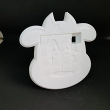 4x4 cow sliding puzzle game puzzles 3d print model - Mito3D