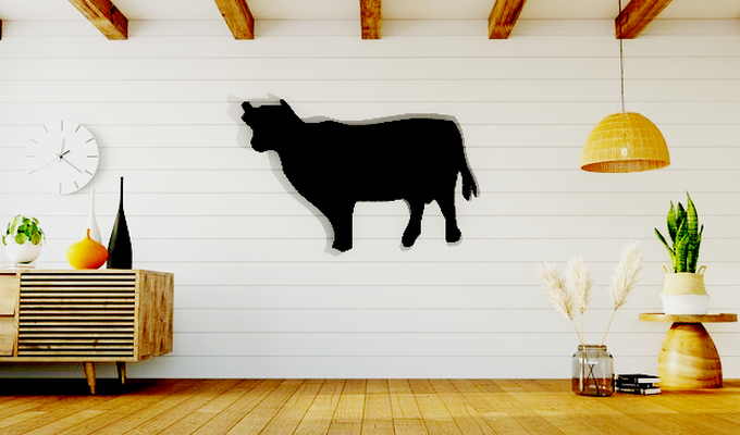 vache mur art 3d print model - Mito3D