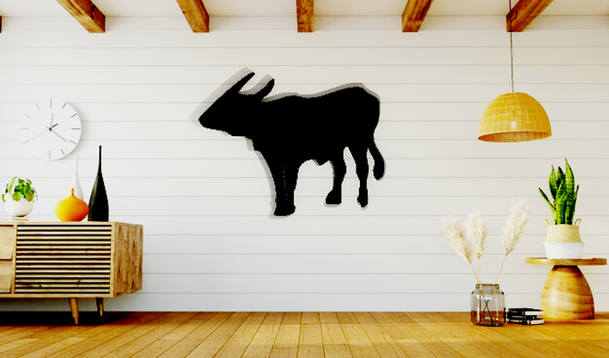 cow wall art 3d print model - Mito3D