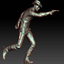 cowboy 3 figure sculpture tabletop people 3d print model - Mito3D