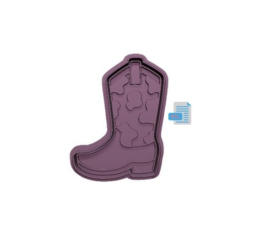 cowboy boot cookie cutter 3d print model - Mito3D