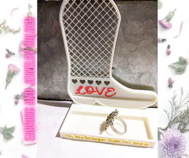 cowboy boot jewelry earring stand tray hold rings earring holder  3d print model - Mito3D