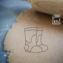 cowboy boots cookie cutter baking dough shape kitchen bake cookies speculoos 3d print model - Mito3D