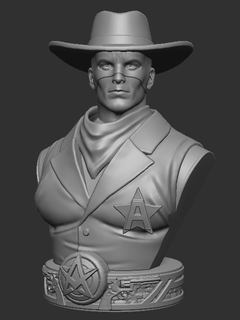 cowboy captain america bust cap avengers western old west statue marvel 3d print model - Mito3D