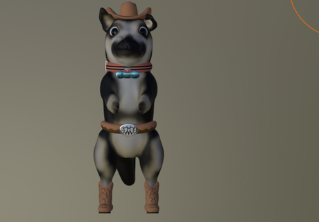 cowboy dog Art dog cowboy cowboy dog sculture cute dog cowboy  3d print model - Mito3D