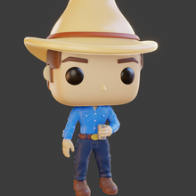 cowboy funko pop game art toy high poly hat boy 3d print model - Mito3D