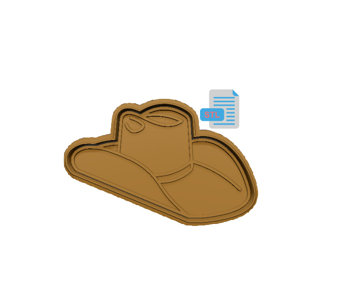 cowboy girl hat cookie cutter file cowgirl 3D print model - Mito3D