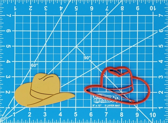 kovboy şapka fondan kurabiye kesici ayarlamak çoklu boyutları ev inek yer noktalar çiftlik hayvanlar batı 3d print model - Mito3D