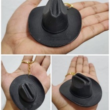 kovboy şapka anahtarlık anahtar yüzük çiftlik hayvanları çiftçi aksesuar 3d print model - Mito3D