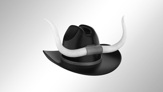 cowboy hat lowpoly model & print toy fancy fashion boy party wear low poly art asset prop game scene render horn animal cap 3dprint 3d print model - Mito3D