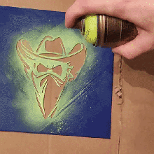 cowboy stencil art tag paint graffiti model coloring western west 3d print model - Mito3D