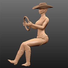 cowgirl - driving pose art sculptures 3d print model - Mito3D
