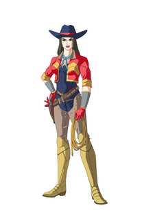 cowgirl wonder woman statue cowboy justice leage western old west dc 3d print model - Mito3D