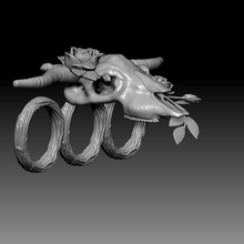 cowskull animals cow skull art ring 3d print model - Mito3D