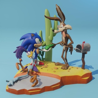 Kojoten Rache Warner Sony Schall Sega Kojote Gipfel Roadrunner Spiel Kunst 3d print model - Mito3D