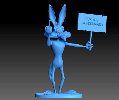 coyote looney airs avertisseur roadrunner collectionner dessin animé caricature personnage sculpture modèles classiques 3d print model - Mito3D