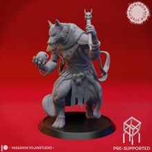 coyote necromancer - tabletop miniature pre-supported game monster beast creature gaming dnd pathfinder gloomhaven aos ttrpg warcry 3d print model - Mito3D