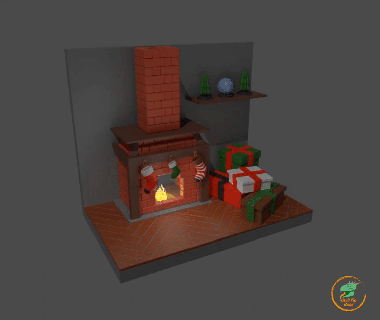 acolhedor lareira inverno Natal casa natalxcultos vela brinquedo 3d print model - Mito3D