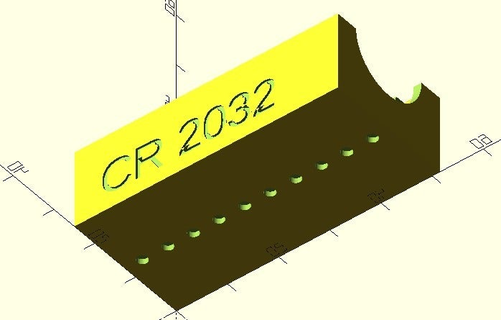 cr2032 réservoir 2032 batterie cr organisation 3d print model - Mito3D