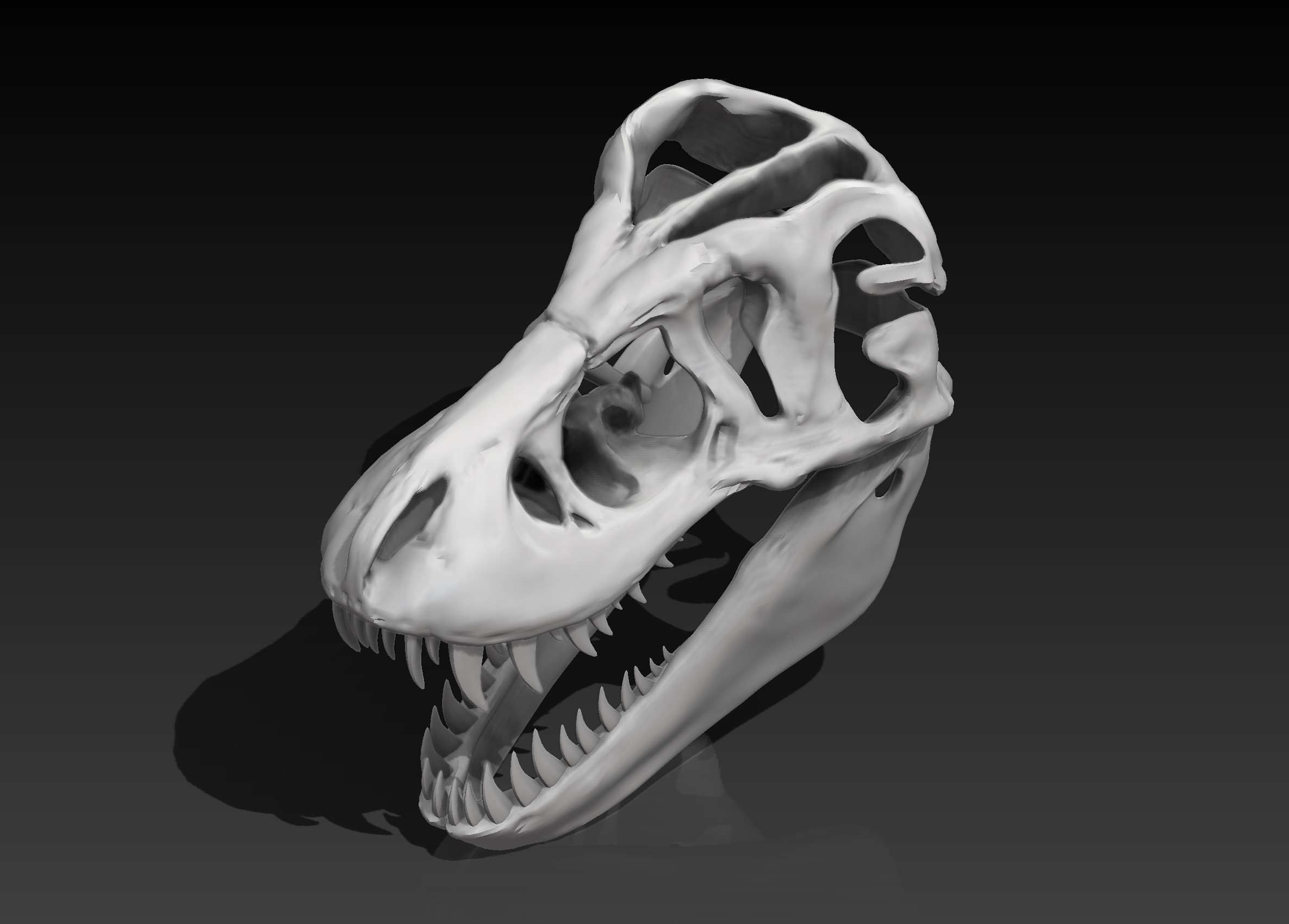 cr neo t rex arte dinossauro fosil ventilador escultura figura ossos 3D print model - Mito3D