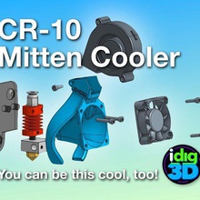 cr-10 tronxy mittens cooler tool 3d printer parts x3a x1 tornado tevo idig3d hotend cooling fan shroud mount duct creality cr10 blower 5015 40mm 3d print model - Mito3D