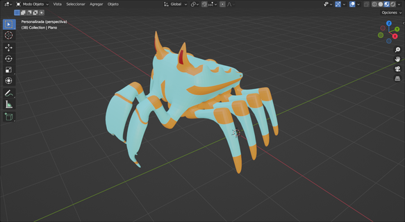 crab crab blue sea decoration  3d print model - Mito3D
