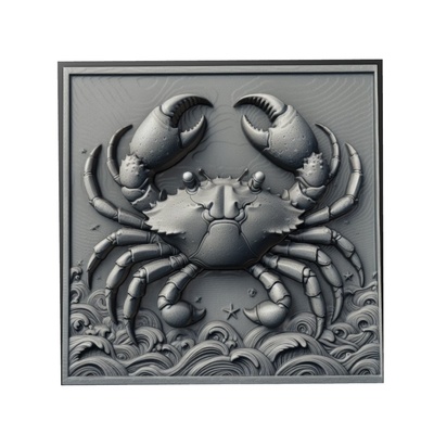 crabe animal soulagement art animaux yeggi mito3d buste google pendentifs médaillon relief wall mur 3d print model - Mito3D