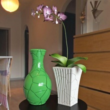 crack pot planter - 3d stl files & printer art garden flower megart planters vase candle mold decor square 3d print model - Mito3D