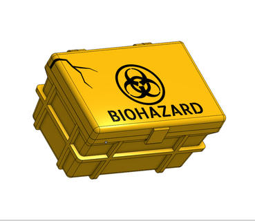 cracked biohazard container joke box 3d print model - Mito3D