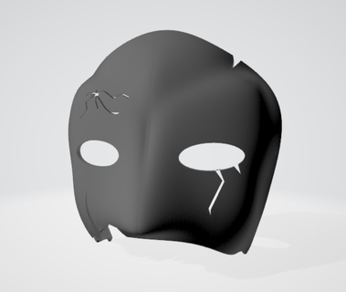 geknackt Phantom Maske stl Datei Halloween unheimlich Monster Dämon Schädel Dekoration Trick behandeln Kürbisse Masken 3d print model - Mito3D