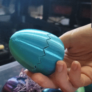 cracking easter egg surprises pretzel prints eggs supports print place holiday crackable 3d print model - Mito3D