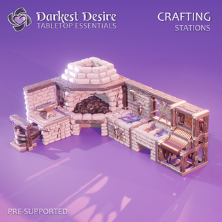 crafting stations lotr scenery terrain boardgame interior fantasy wargaming rpg dungeons dragons dnd d&d scatter tabletop miniatures merchants 3d print model - Mito3D