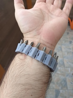 craftsman' bracelet bitholder bit screwdriver tool handtool funny gadget 3d print model - Mito3D