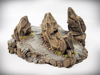 craggy hill b hills rocks terrain terrainify scatter miniatures dnd d&d wargaming rpg roleplayinggame 3d print model - Mito3D