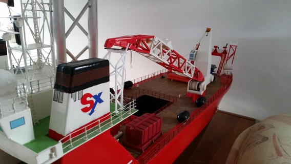 crane boom support seabex one ship model boat rc ofshore vessel dock 3d print model - Mito3D