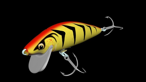 crankbait - count fishing lures fish bait sports outdoors hook 3d print model - Mito3D