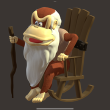 cranky kong rocking chair game donkey country video monkey diorama 3d print model - Mito3D