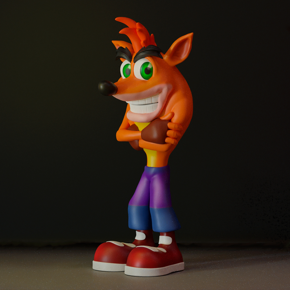 batida bandicoot ps1 ps2 juegos arte brinquedo 3d 3D print model - Mito3D