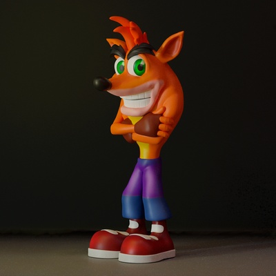 choque bandicoot ps1 ps2 juegos arte juguete 3d 3d print model - Mito3D