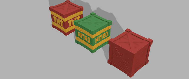 choque bandicoot cajas Arte caja estación juegos tnt nitro 3d print model - Mito3D
