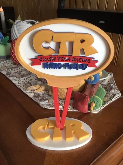 crash team racing logo sign diorama 3d print model - Mito3D