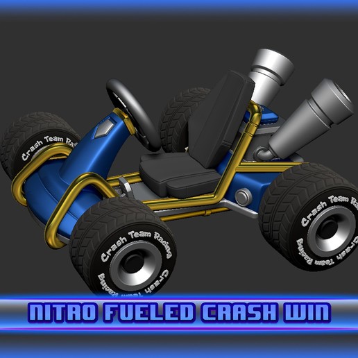 nitro racing crash team bandicoot 3d yazıcı modeli hızlandırdı oyun versiyonu ps4 to kaza 3D print model - Mito3D