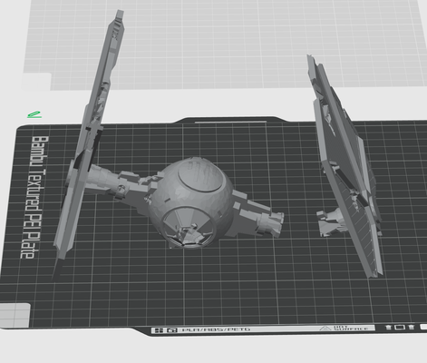 écrasé attacher combattant 2 pièces jeu légion étoile guerres espace vaisseau spatial aquarium terrarium 3d print model - Mito3D