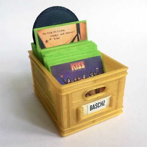 cratefull disco de vinilo la colección juego mini en miniatura las miniaturas del paisaje registros reproductor discos juguete los juguetes playsets 3D print model - Mito3D