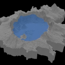 crater lake various topography geography 3d print model - Mito3D