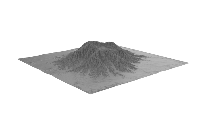 crater plan de art land terra surface landscape model canyon crumble fractal terrace slopenoise valley art 3d nature erosion stl print decor rock 3d print model - Mito3D