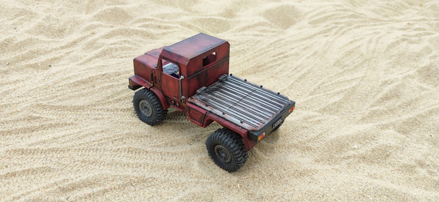 crawler mk23 flatbed - 1 18 trx4m rc body attachment game truck oshkosh traxxas trx-4m shell military mudrunner spintires snowrunner 4x4 3d print model - Mito3D